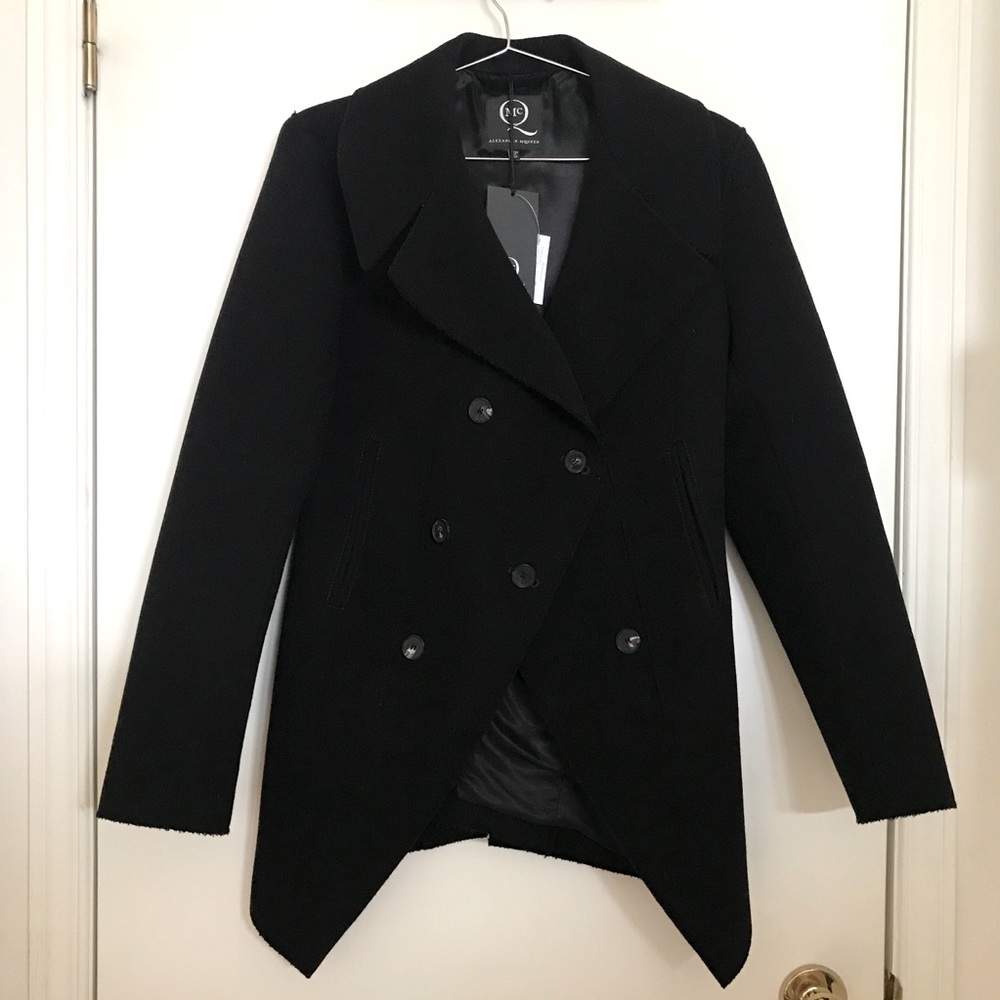 Authentic Alexander McQueen black coat women size 40